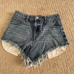 Sincerely Jules Blue Frayed Jean Shorts